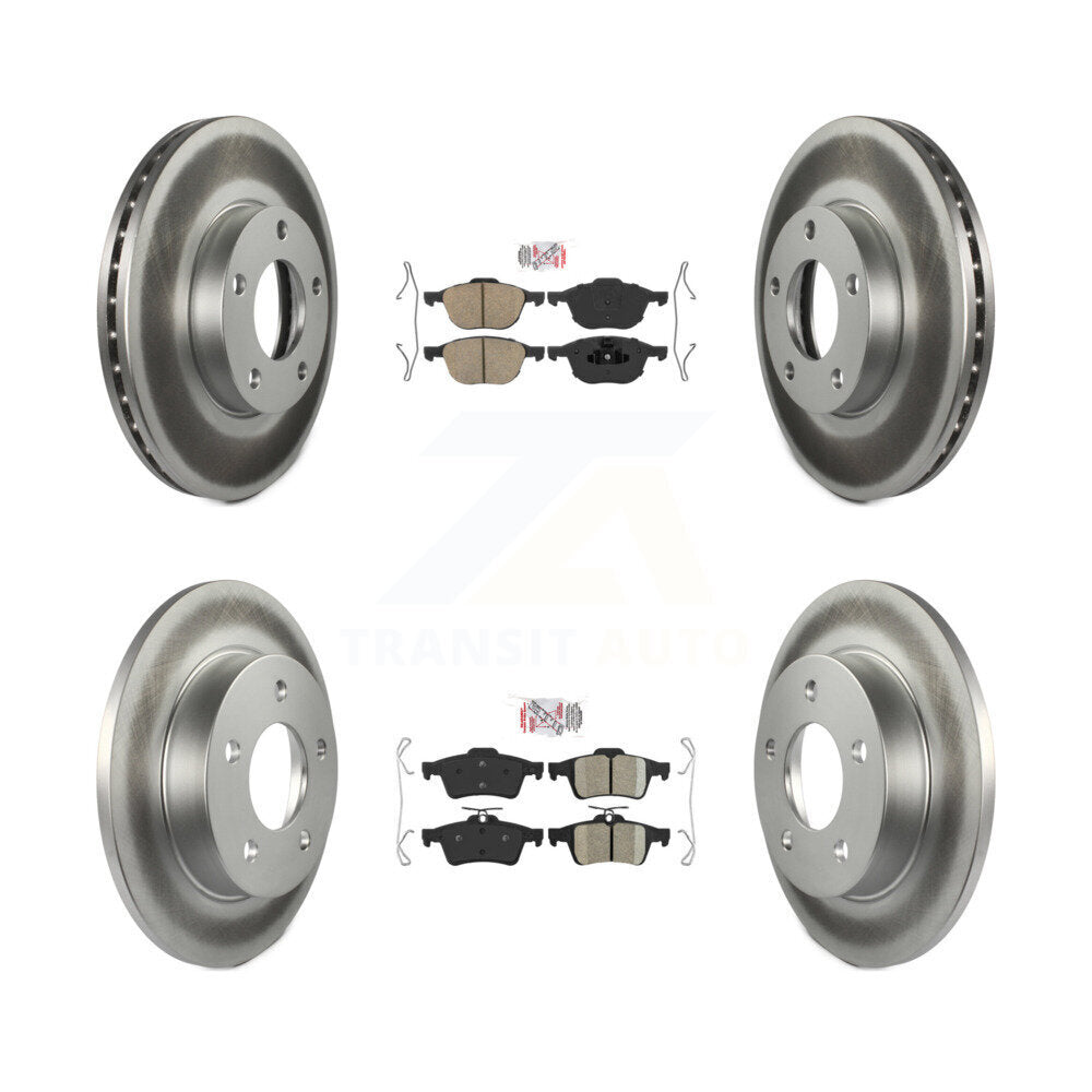 Front Rear Ceramic Pads And Coated Disc Brake Rotors Kit For Mazda 3 Sport KGA-102434