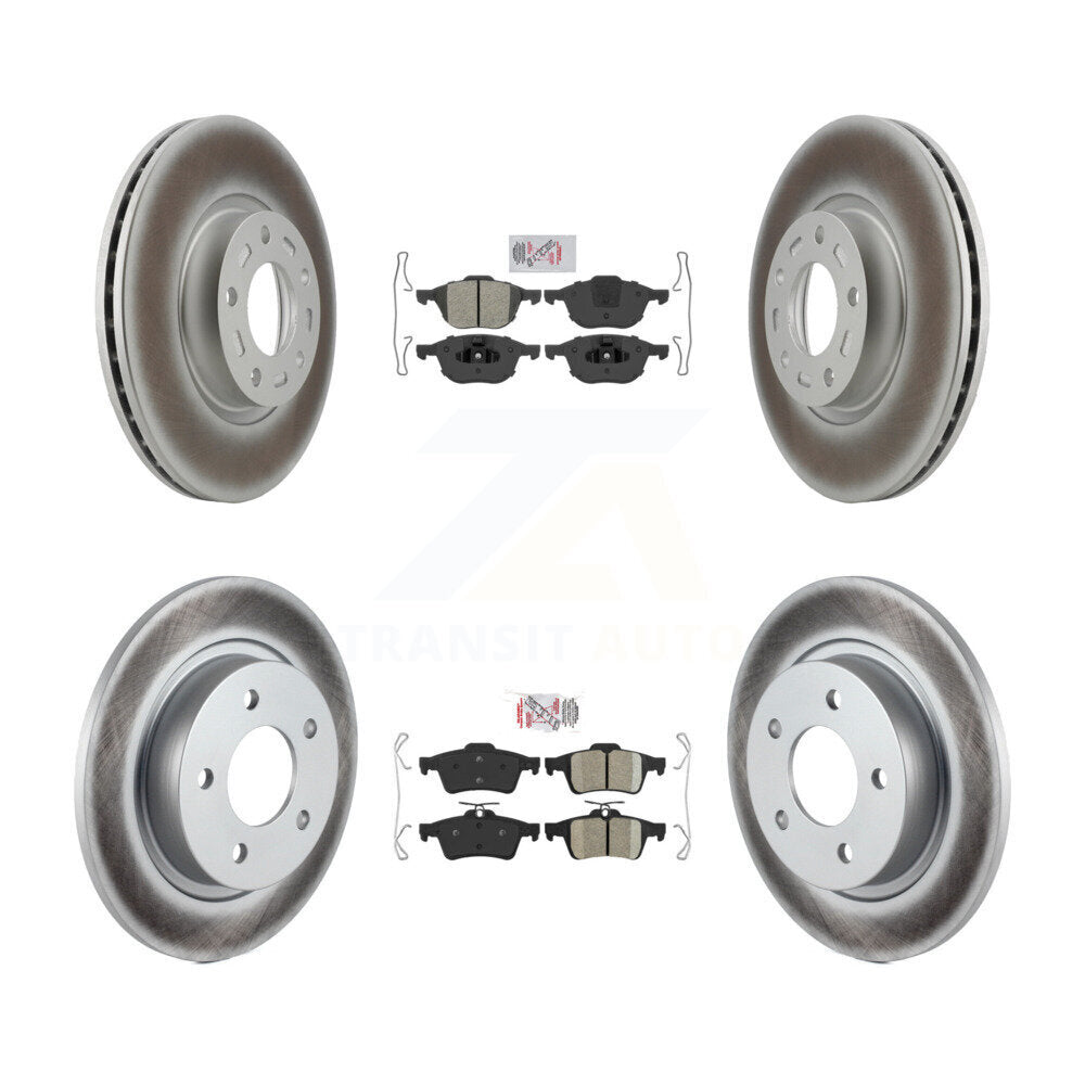 Front Semi-Metallic Rear Ceramic Pads And Coated Disc Brake Rotors Kit For Mazda 3 Sport KGA-102435