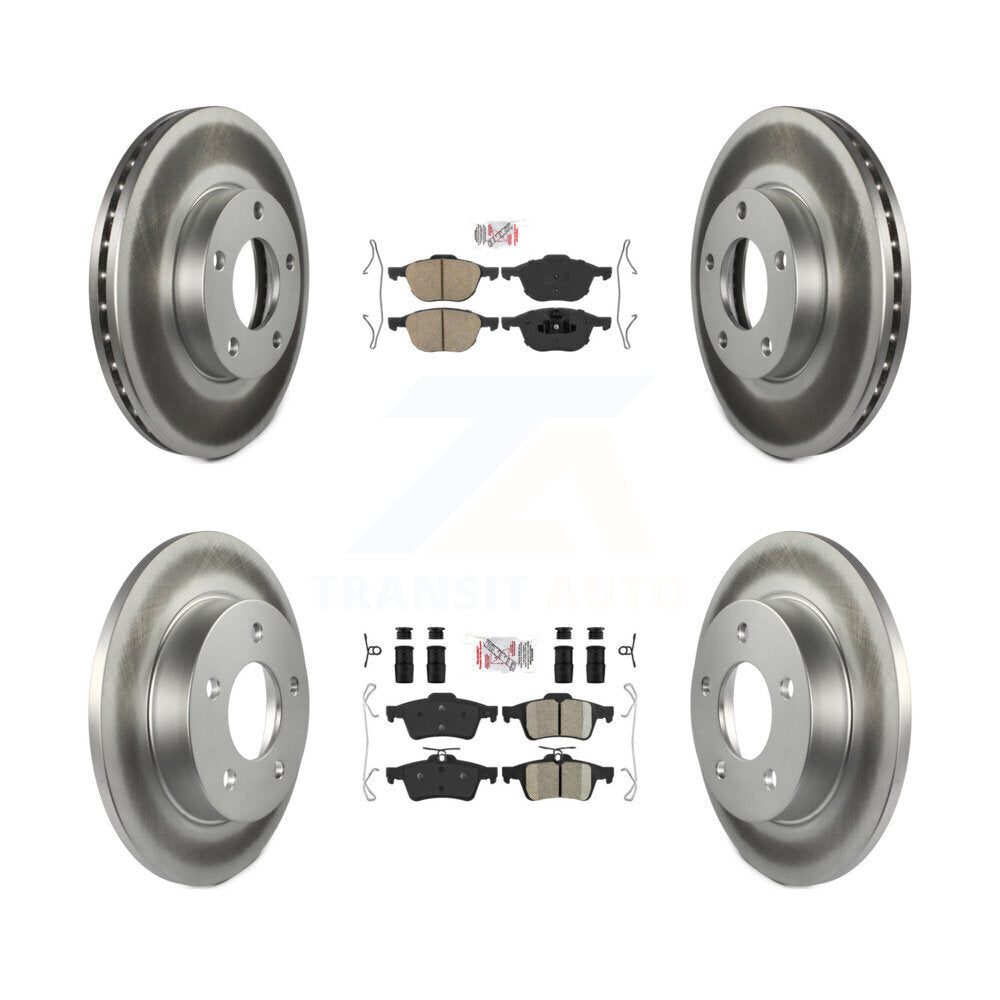 Front Rear Ceramic Pads And Coated Disc Brake Rotors Kit For Mazda 3 Sport KGA-102439