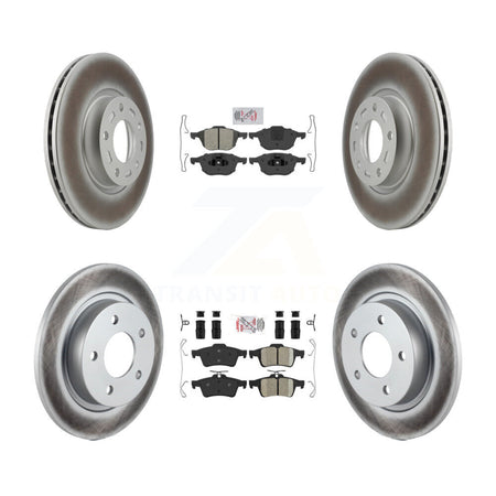 Front Semi-Metallic Rear Ceramic Pads And Coated Disc Brake Rotors Kit For Mazda 3 Sport KGA-102440