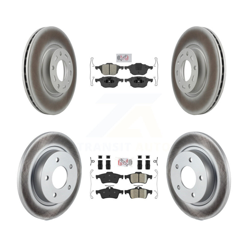 Front Semi-Metallic Rear Ceramic Pads And Coated Disc Brake Rotors Kit For Mazda 3 Sport KGA-102440