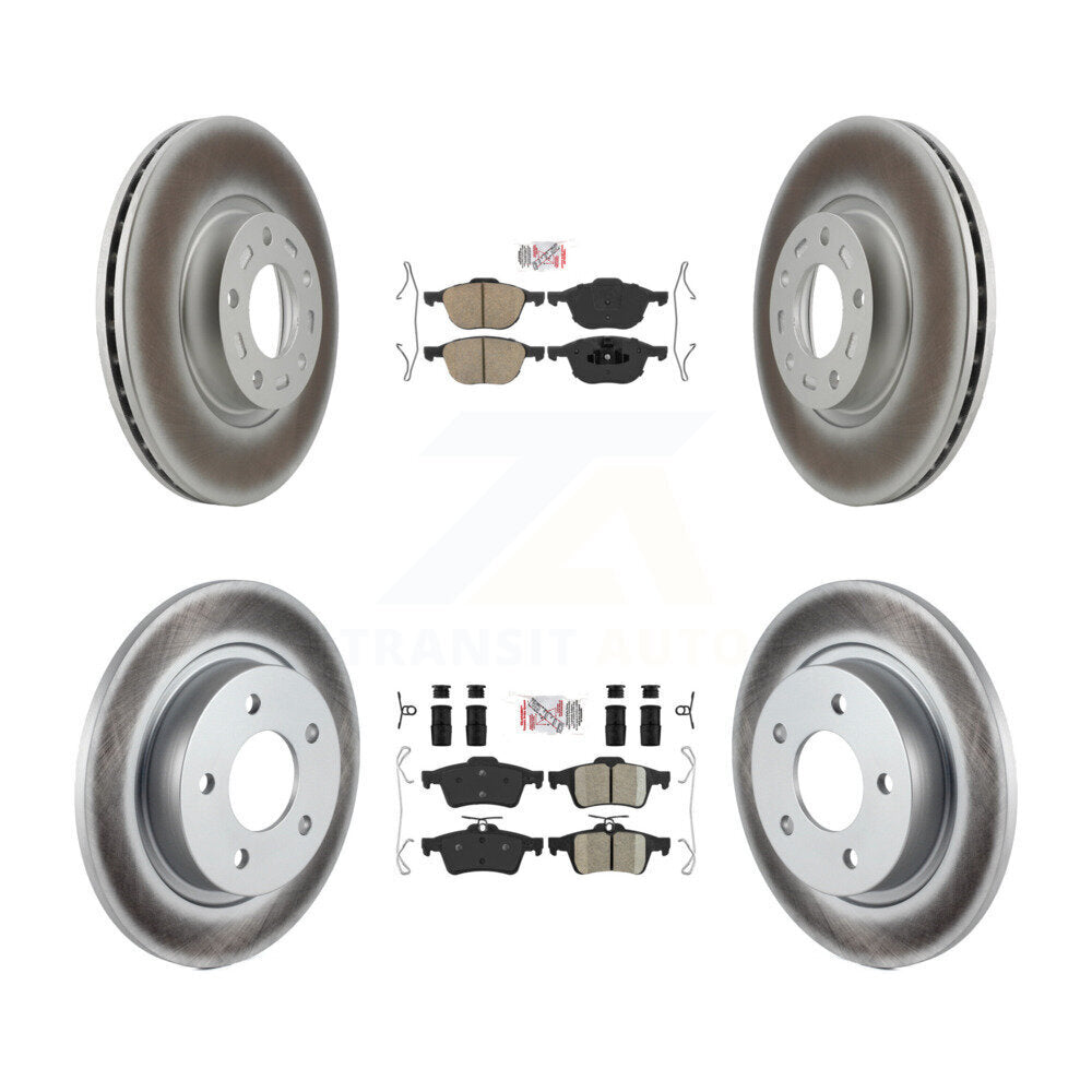 Front Rear Ceramic Pads And Coated Disc Brake Rotors Kit For Mazda 3 Sport KGA-102441