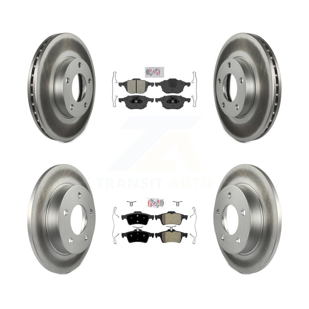 Front Rear Semi-Metallic Pads And Coated Disc Brake Rotors Kit For Mazda 3 Sport KGA-102443