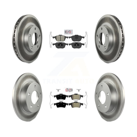 Front Rear Semi-Metallic Pads And Coated Disc Brake Rotors Kit For Mazda 3 Sport KGA-102443
