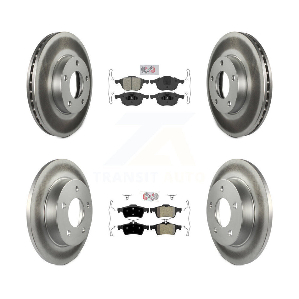 Front Rear Semi-Metallic Pads And Coated Disc Brake Rotors Kit For Mazda 3 Sport KGA-102443