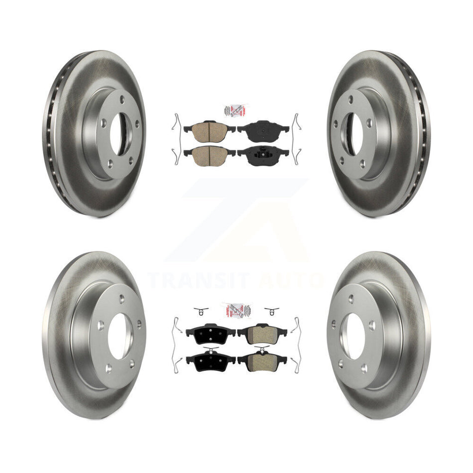 Front Ceramic Rear Semi-Metallic Pads And Coated Disc Brake Rotors Kit For Mazda 3 Sport KGA-102444