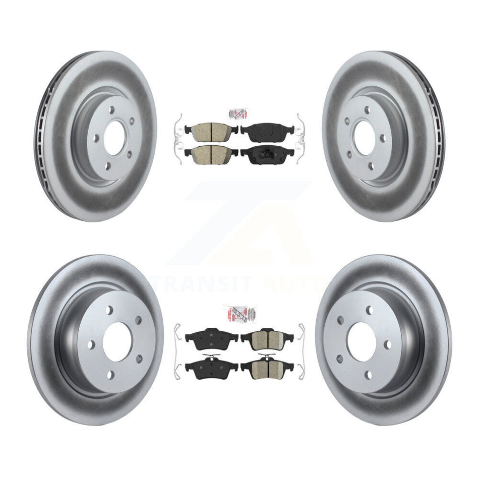 Front Rear Ceramic Pads And Coated Disc Brake Rotors Kit For Ford Escape Transit Connect KGA-102453