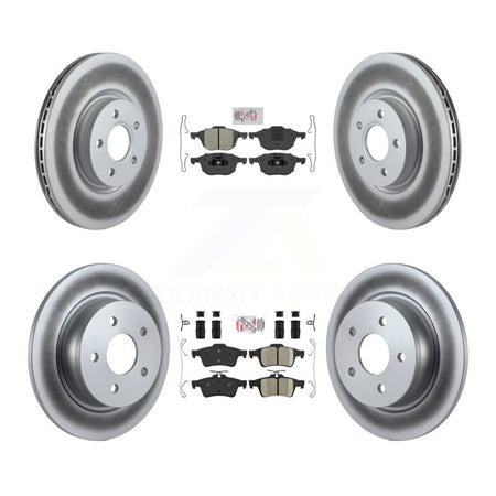 Front Semi-Metallic Rear Ceramic Pad Coated Disc Brake Rotor Kit For Ford Transit Connect KGA-102456