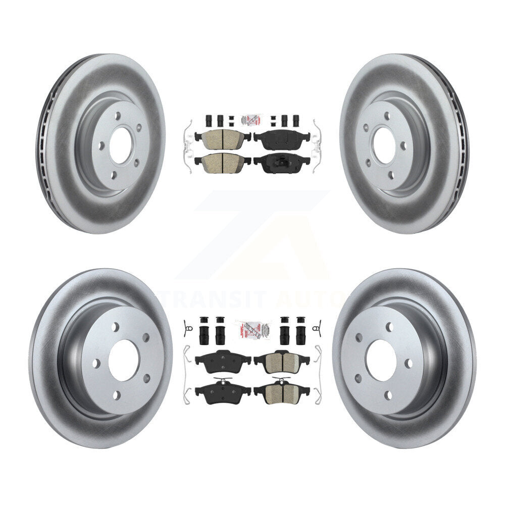 Front Rear Ceramic Pads And Coated Disc Brake Rotors Kit For Ford Escape Transit Connect KGA-102458