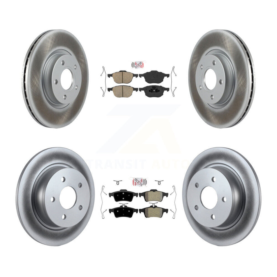 Front Ceramic Rear Semi-Metallic Pad & Coated Disc Brake Rotors Kit For Ford Escape C-Max KGA-102461