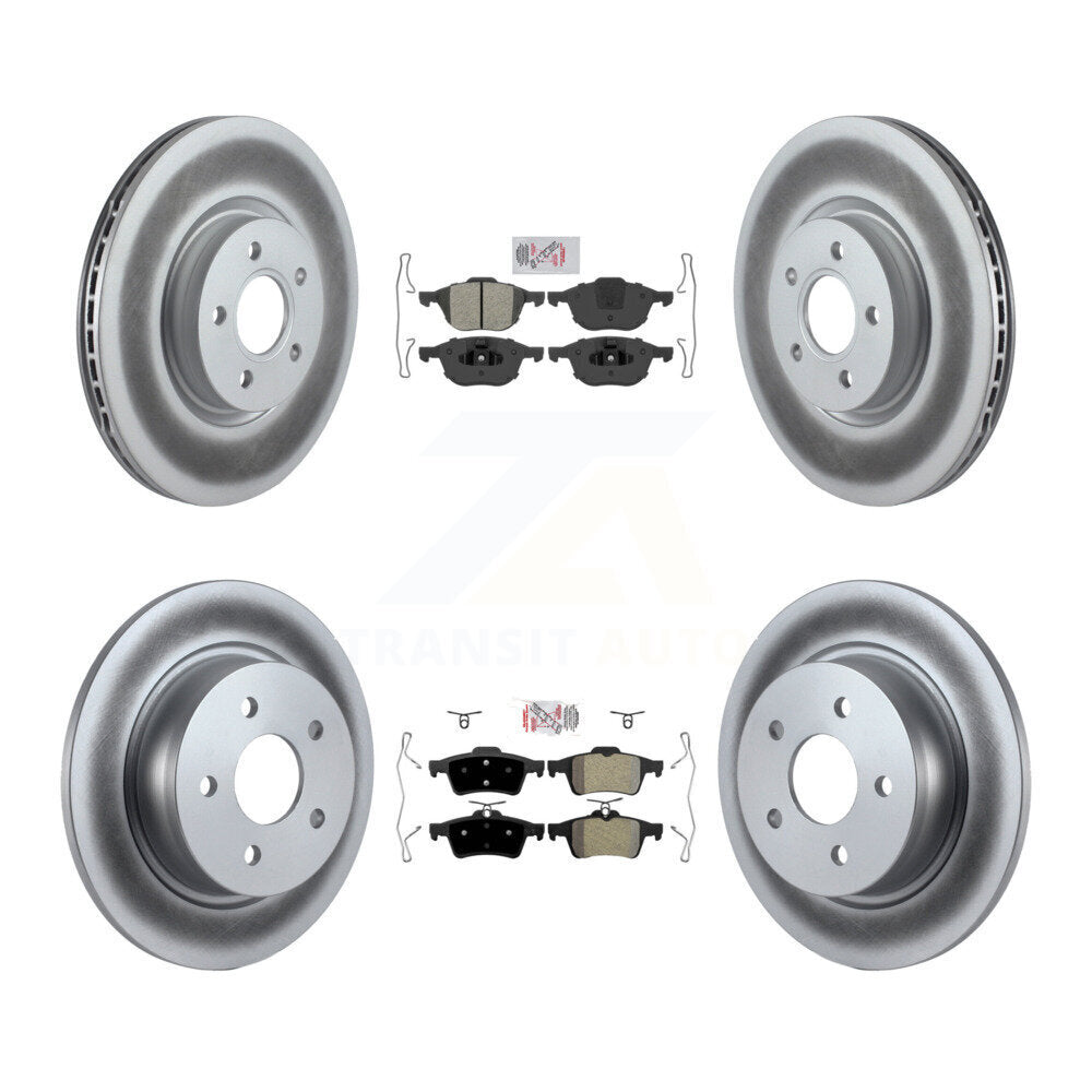 Front Rear Semi-Metallic Pads And Coated Disc Brake Rotors Kit For Ford Transit Connect KGA-102462