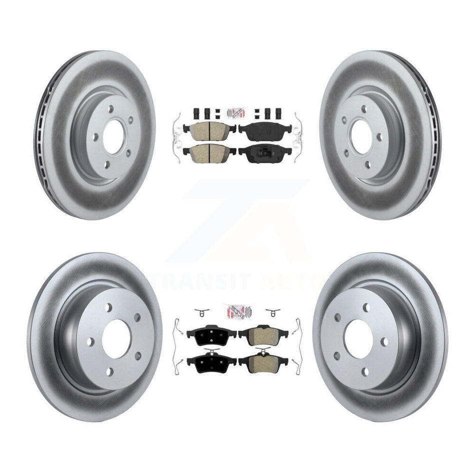 Front Ceramic Rear Semi-Metallic Pad Coat Brake Rotor Kit For Ford Escape Transit Connect KGA-102464