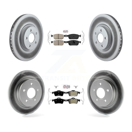 Front Ceramic Rear Semi-Metallic Pad & Coated Brake Rotor Kit For 2013-2018 Ford Focus ST KGA-102468