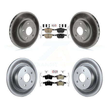 Front Ceramic Rear Semi-Metallic Pads And Coated Disc Brake Rotors Kit For Ford C-Max KGA-102478