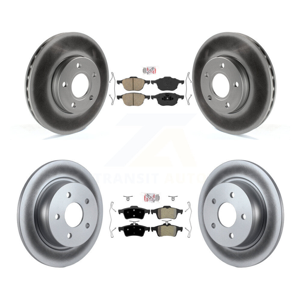Front Ceramic Rear Semi-Metallic Pads And Coated Disc Brake Rotors Kit For Ford C-Max KGA-102479