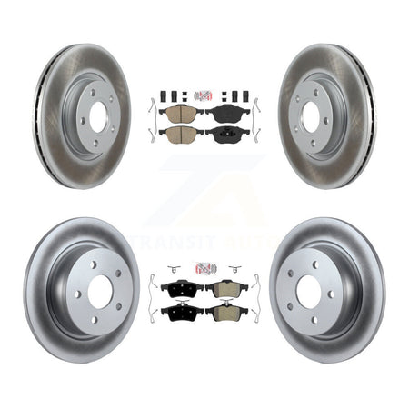 Front Ceramic Rear Semi-Metallic Pad & Coated Disc Brake Rotors Kit For Ford Escape C-Max KGA-102480