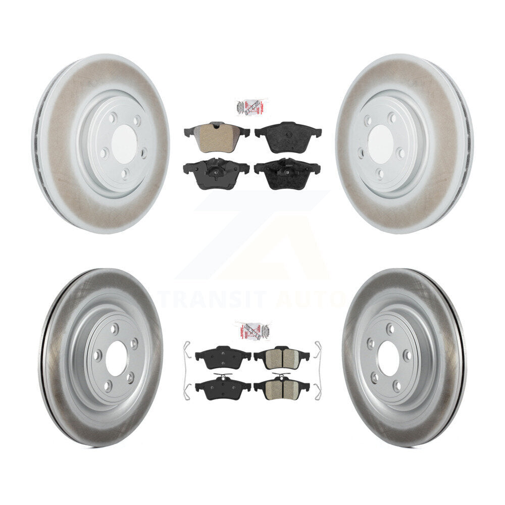 Front Semi-Metallic Rear Ceramic Pads And Coated Disc Brake Rotors Kit For Jaguar XF KGA-102482