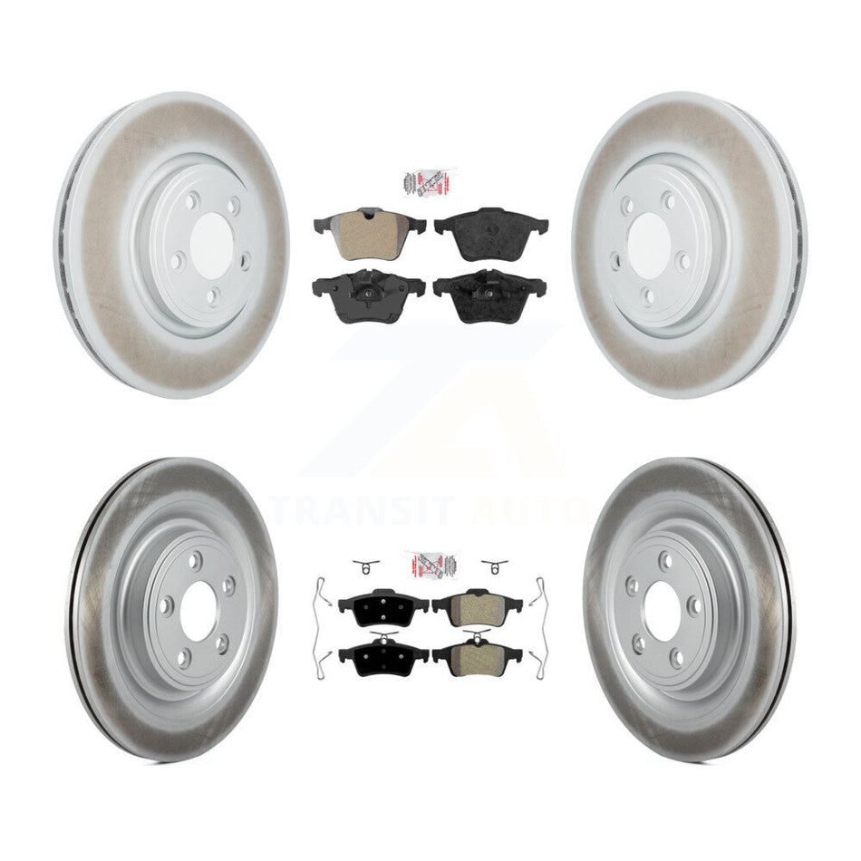 Front Rear Semi-Metallic Pads And Coated Disc Brake Rotors Kit For Jaguar XF KGA-102486