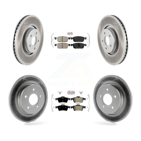 Front Ceramic Rear Semi-Metallic Pad & Coated Brake Rotor Kit For 2013-2018 Ford Focus ST KGA-102489