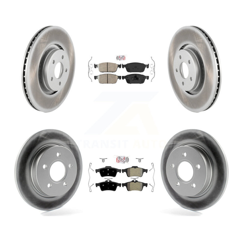 Front Ceramic Rear Semi-Metallic Pad & Coated Brake Rotor Kit For 2013-2018 Ford Focus ST KGA-102489