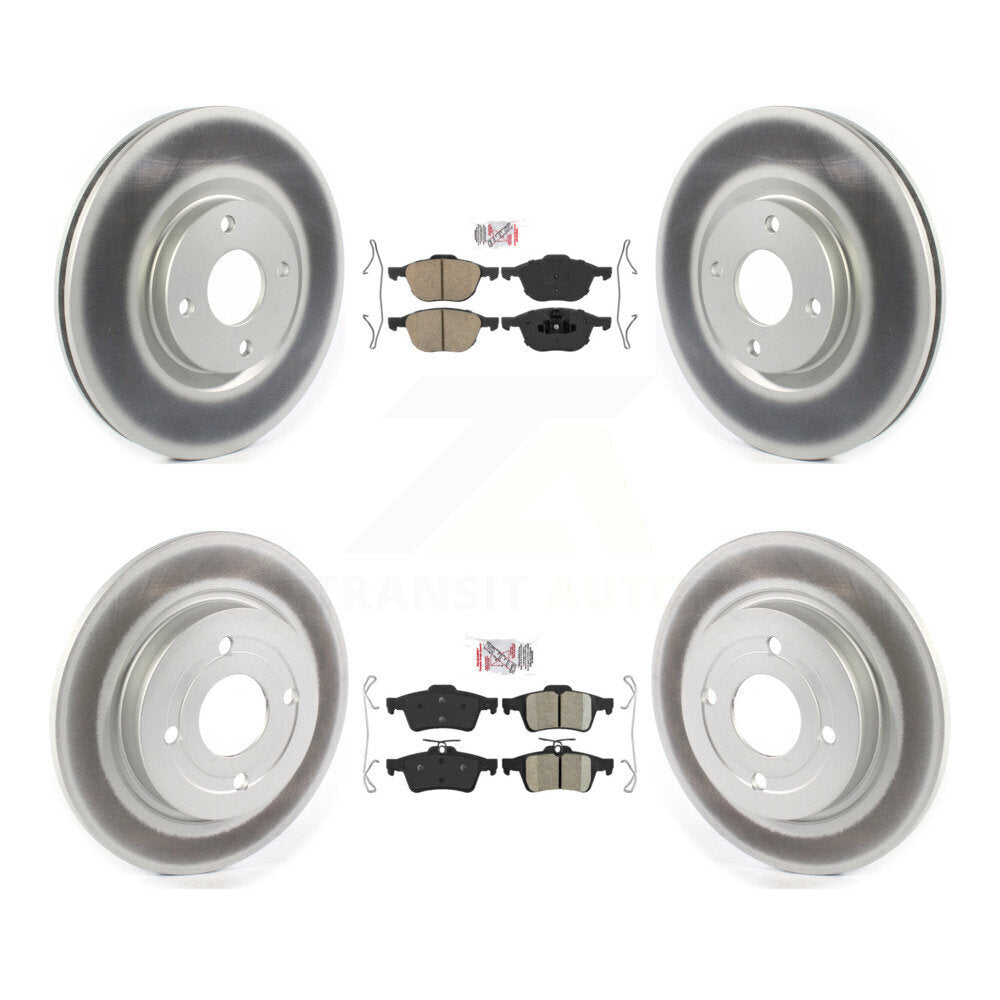 Front Rear Ceramic Pads And Coated Disc Brake Rotors Kit For 2018-2022 Ford EcoSport AWD KGA-102500
