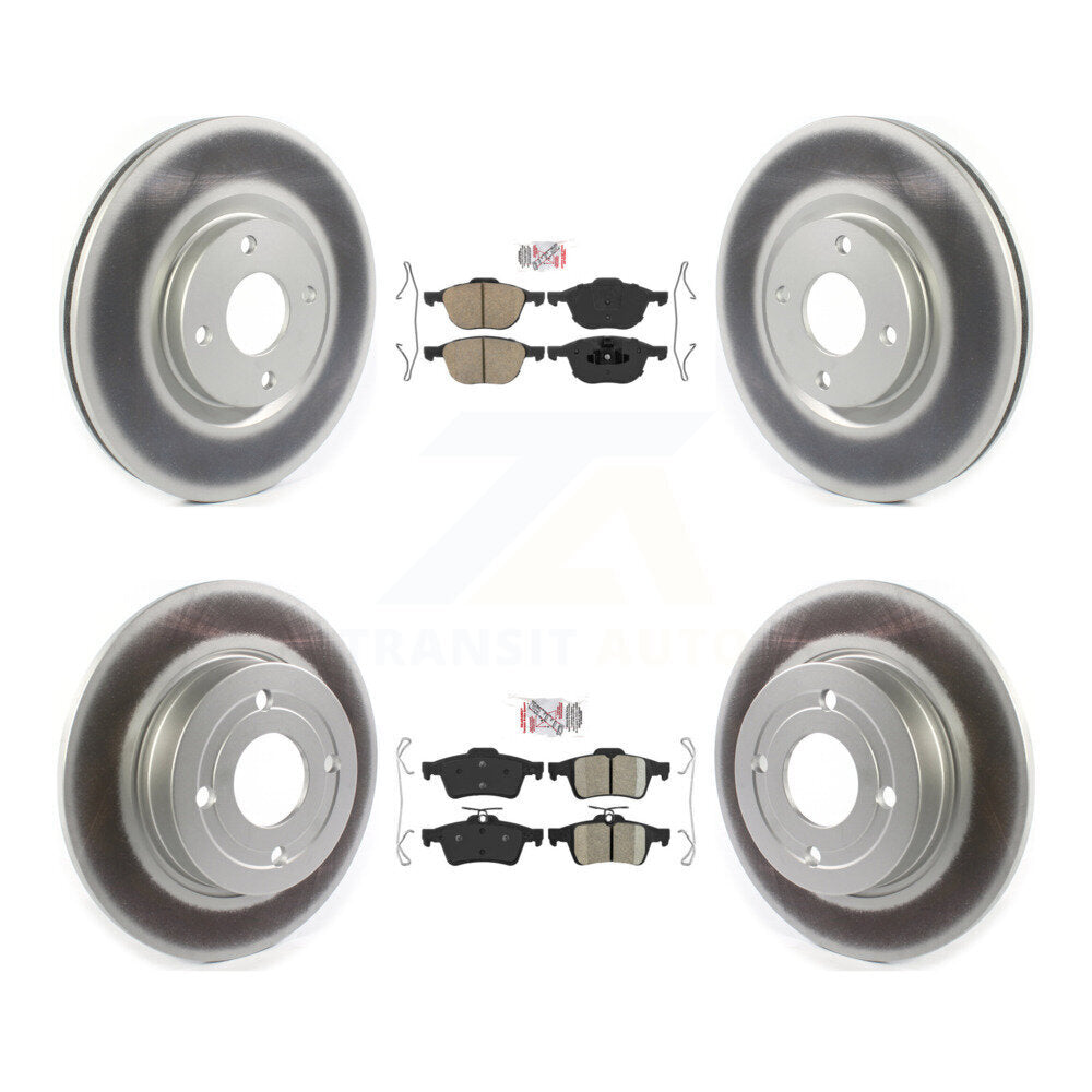Front Rear Ceramic Pads And Coated Disc Brake Rotors Kit For 2018-2021 Ford EcoSport FWD KGA-102502
