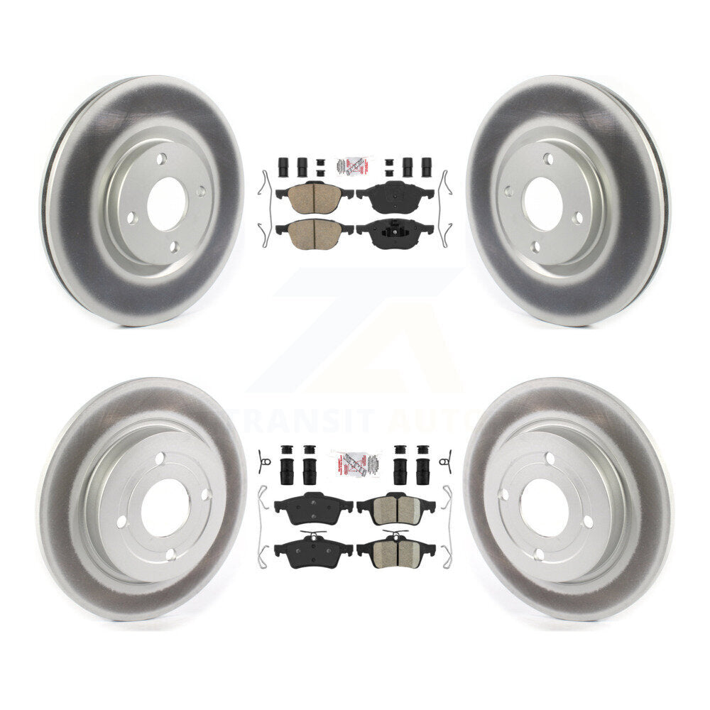 Front Rear Ceramic Pads And Coated Disc Brake Rotors Kit For 2018-2022 Ford EcoSport AWD KGA-102503