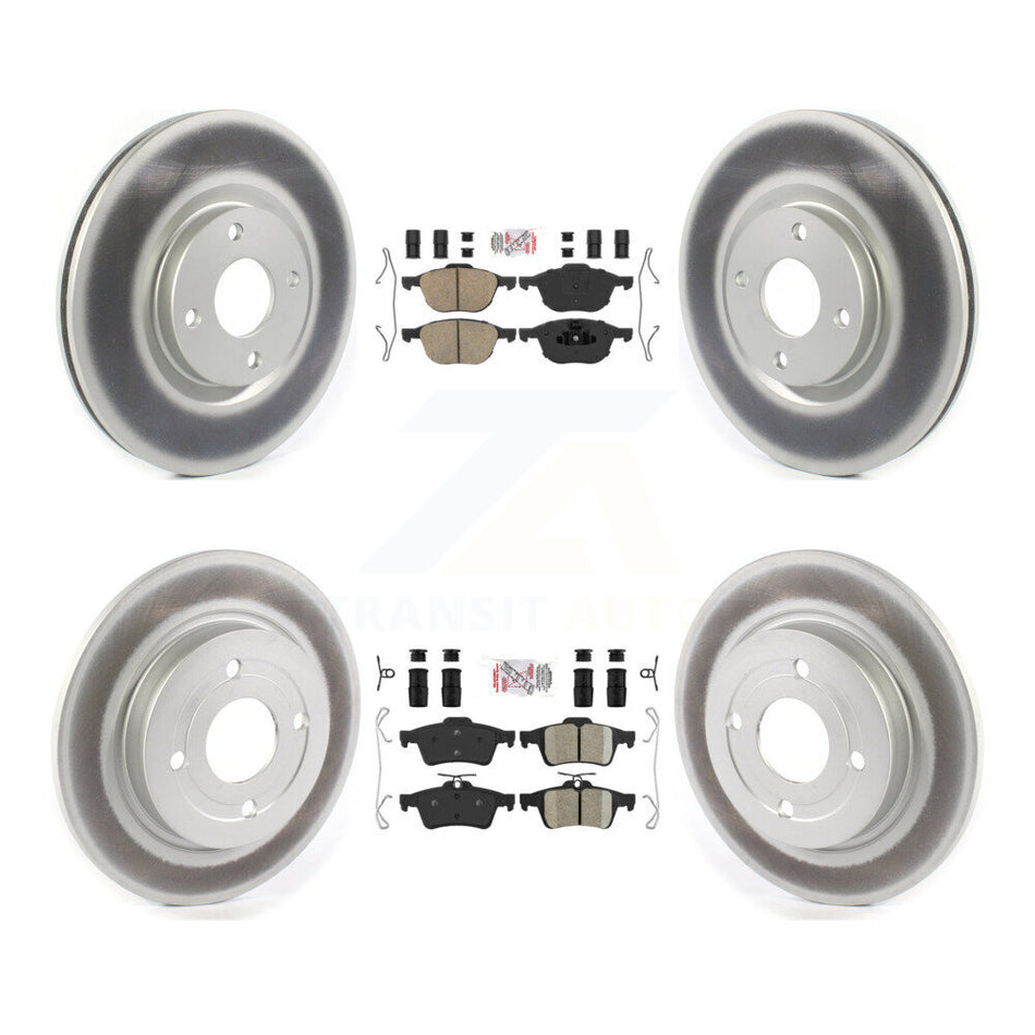 Front Rear Ceramic Pads And Coated Disc Brake Rotors Kit For 2018-2022 Ford EcoSport AWD KGA-102503