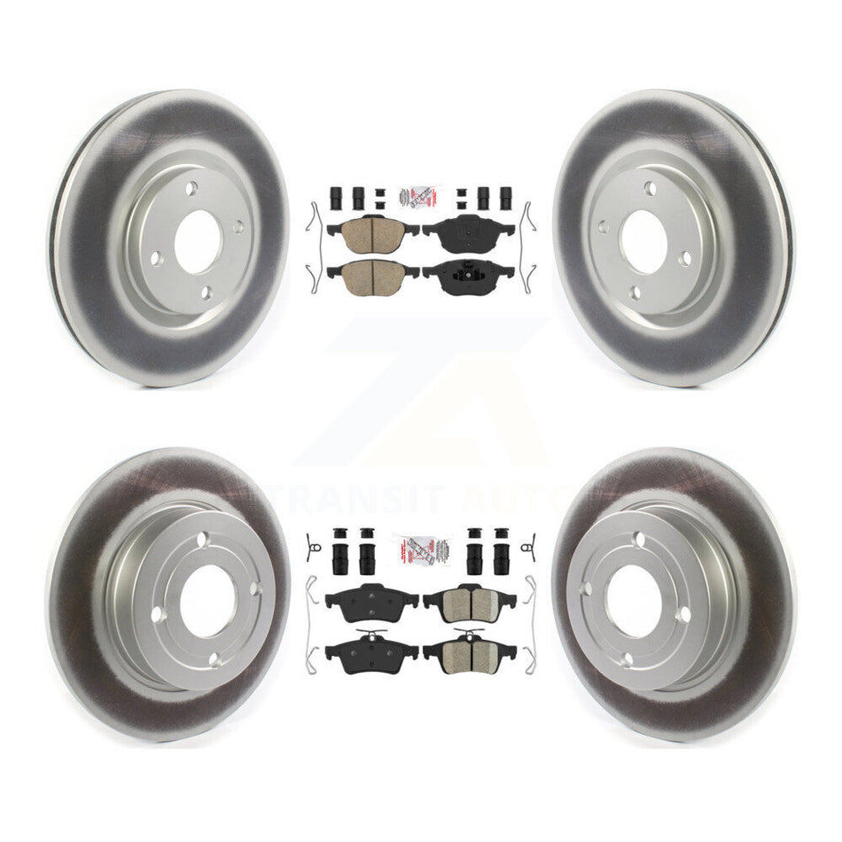 Front Rear Ceramic Pads And Coated Disc Brake Rotors Kit For 2018-2021 Ford EcoSport FWD KGA-102505