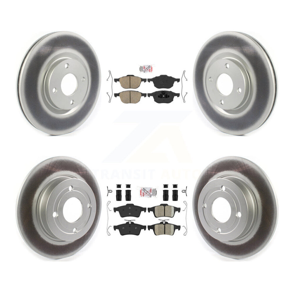 Front Rear Ceramic Pads And Coated Disc Brake Rotors Kit For 2018-2021 Ford EcoSport FWD KGA-102506