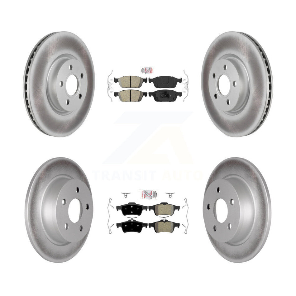 Front Ceramic Rear Semi-Metallic Pad Coated Disc Brake Rotor Kit For Ford Transit Connect KGA-102509