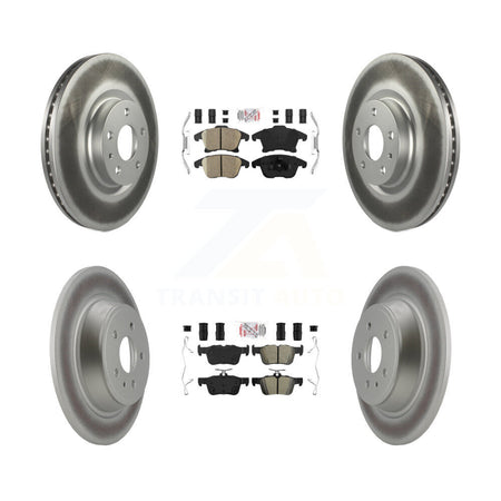 Front Ceramic Rear Semi-Metallic Pad & Coated Brake Rotor Kit For Ford Fusion Lincoln MKZ KGA-102520