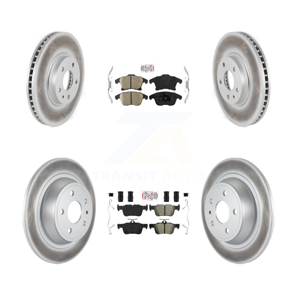 Front Ceramic Rear Semi-Metallic Pad & Coated Brake Rotor Kit For Ford Fusion Lincoln MKZ KGA-102523