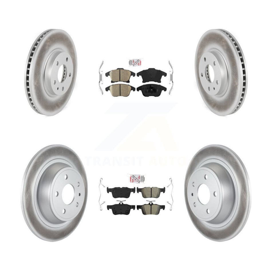 Front Ceramic Rear Semi-Metallic Pad & Coated Brake Rotor Kit For Ford Fusion Lincoln MKZ KGA-102527