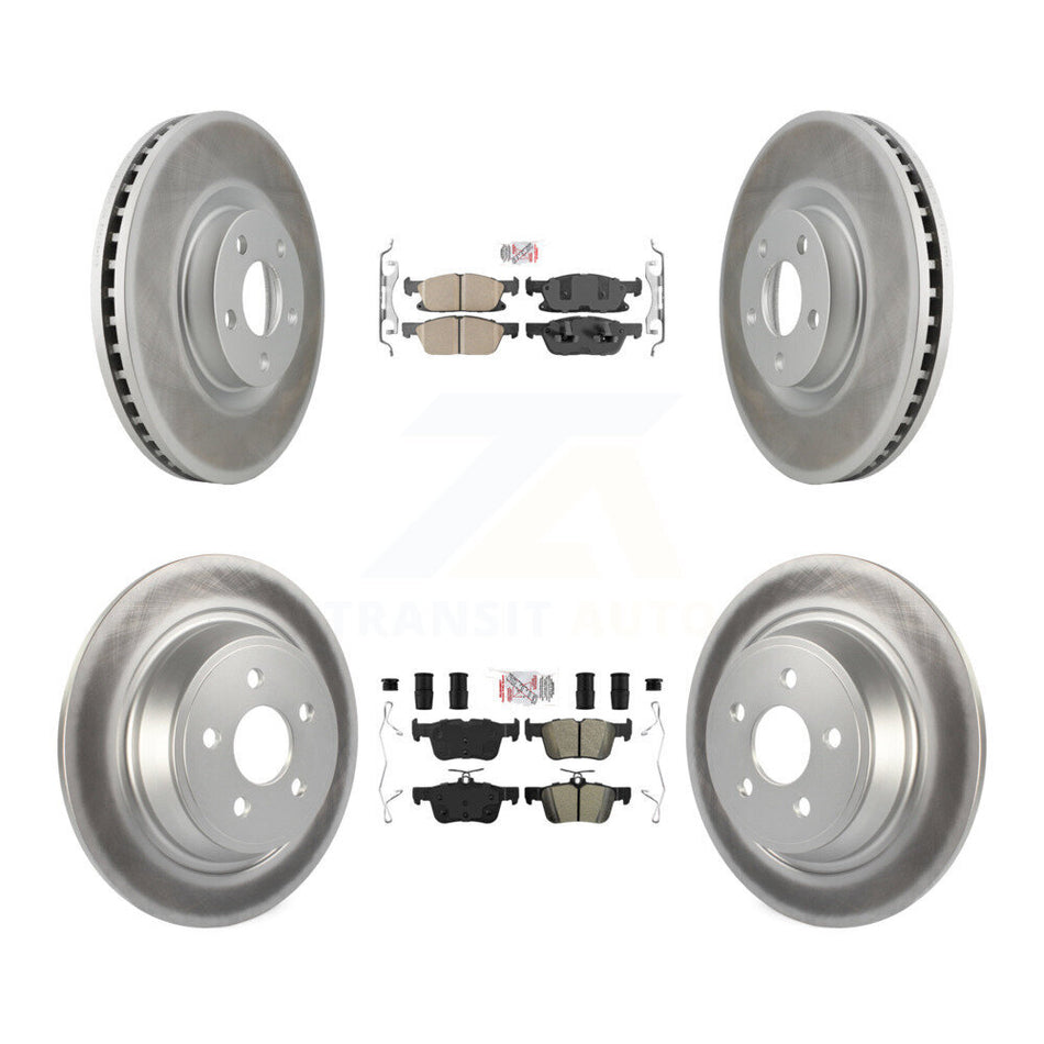 Front Ceramic Rear Semi-Metallic Pad Coated Disc Brake Rotors Kit For Lincoln Continental KGA-102530