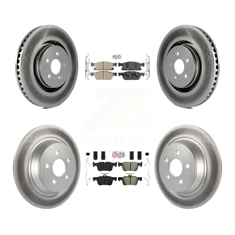 Front Ceramic Rear Semi-Metallic Pad & Coated Brake Rotor Kit For Ford Fusion Lincoln MKZ KGA-102531