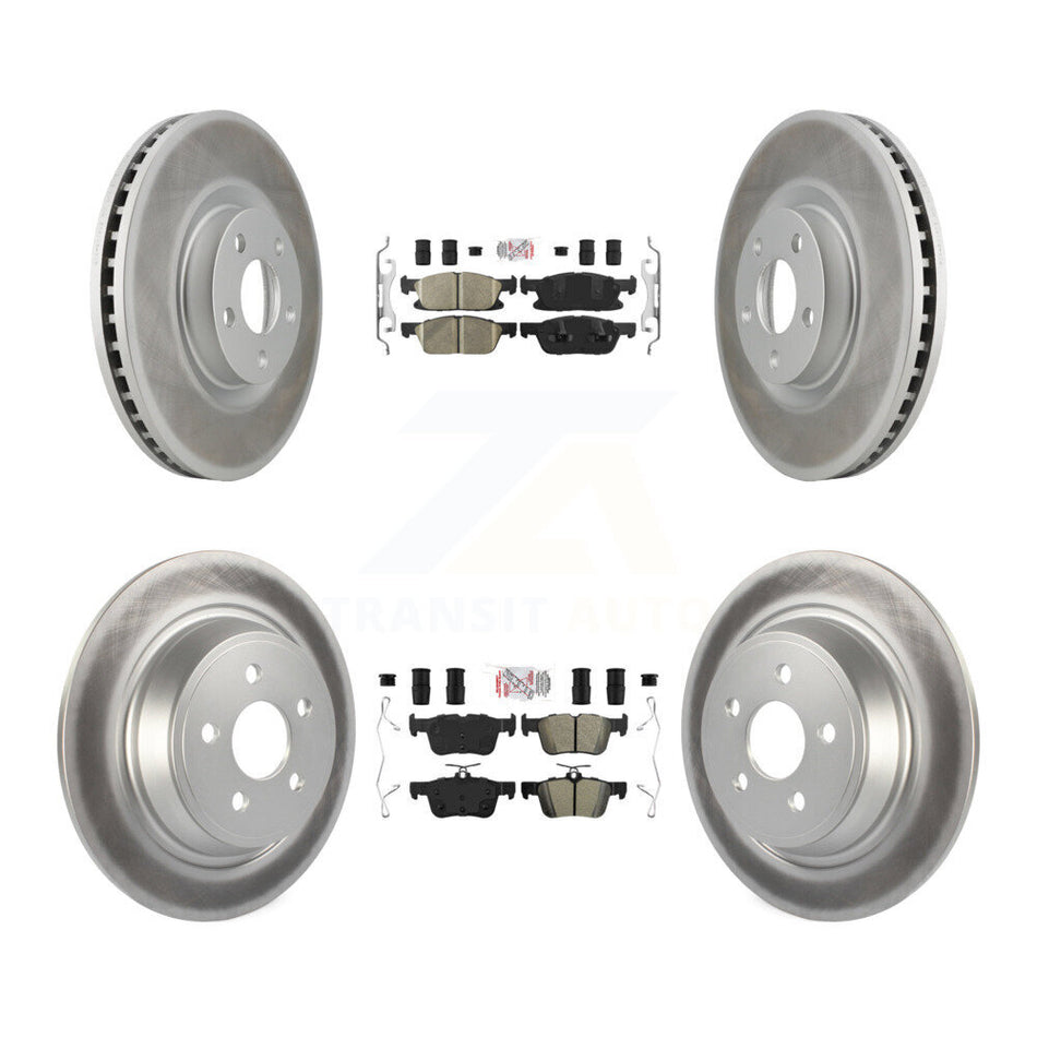 Front Ceramic Rear Semi-Metallic Pads And Coated Disc Brake Rotors Kit For Ford Edge KGA-102532