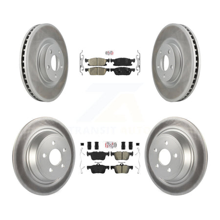 Front Ceramic Rear Semi-Metallic Pads And Coated Disc Brake Rotors Kit For Ford Edge KGA-102533