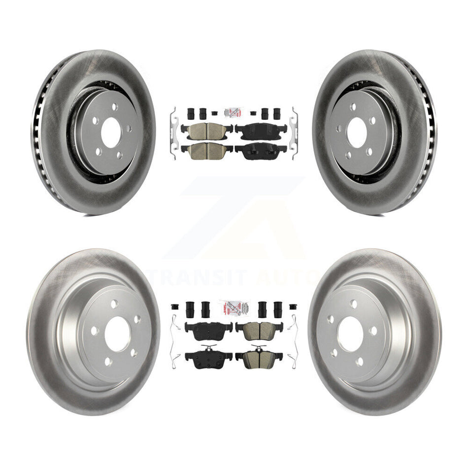 Front Ceramic Rear Semi-Metallic Pad Coat Brake Rotors Kit For Ford Edge Lincoln Nautilus KGA-102534