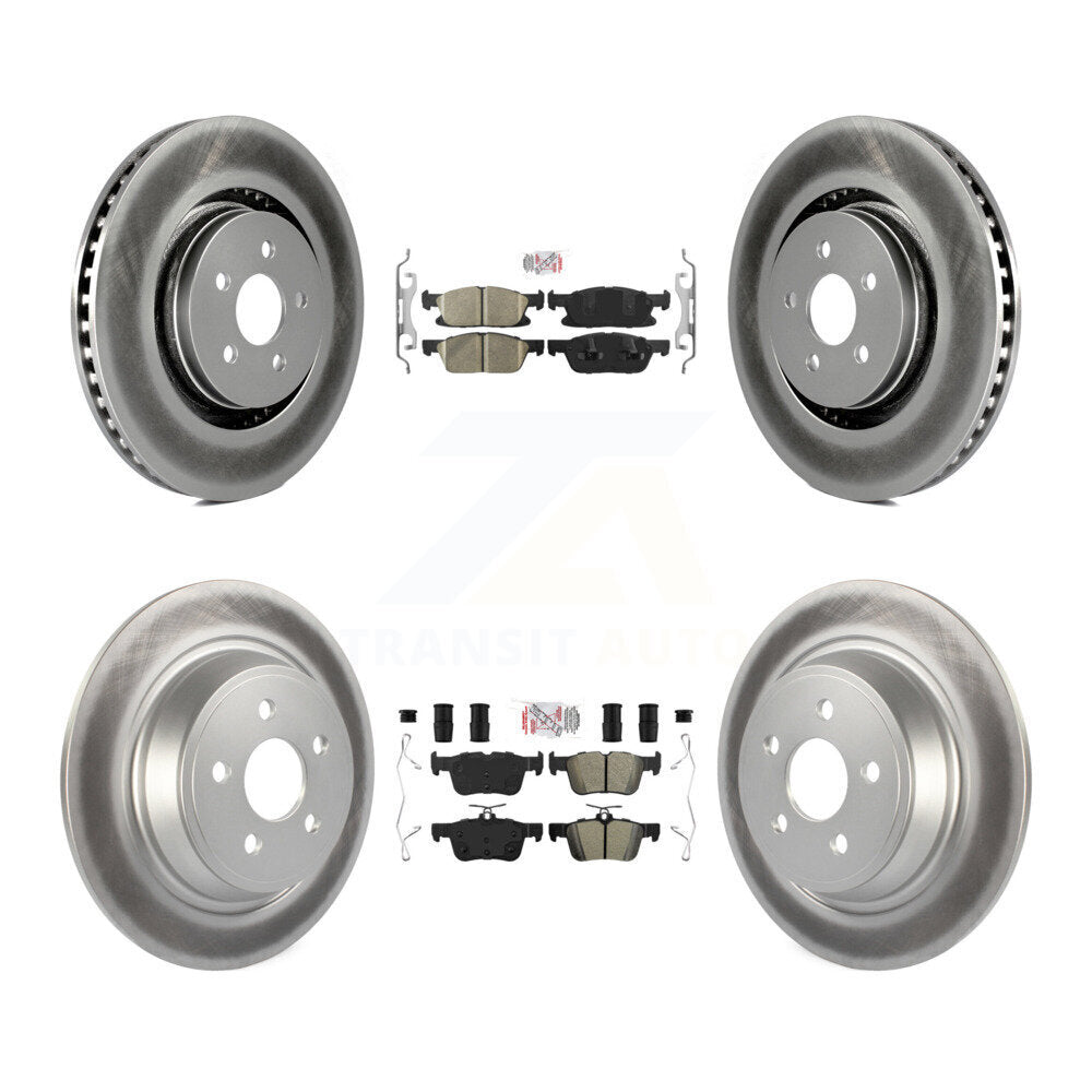 Front Ceramic Rear Semi-Metallic Pad Coat Brake Rotors Kit For Ford Edge Lincoln Nautilus KGA-102535