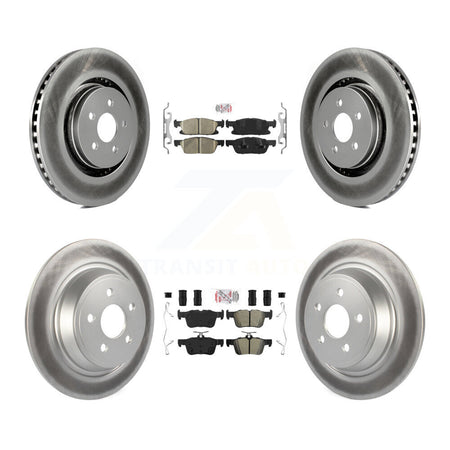 Front Ceramic Rear Semi-Metallic Pad Coat Brake Rotors Kit For Ford Edge Lincoln Nautilus KGA-102535
