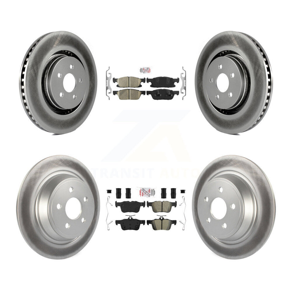 Front Ceramic Rear Semi-Metallic Pad Coat Brake Rotors Kit For Ford Edge Lincoln Nautilus KGA-102535