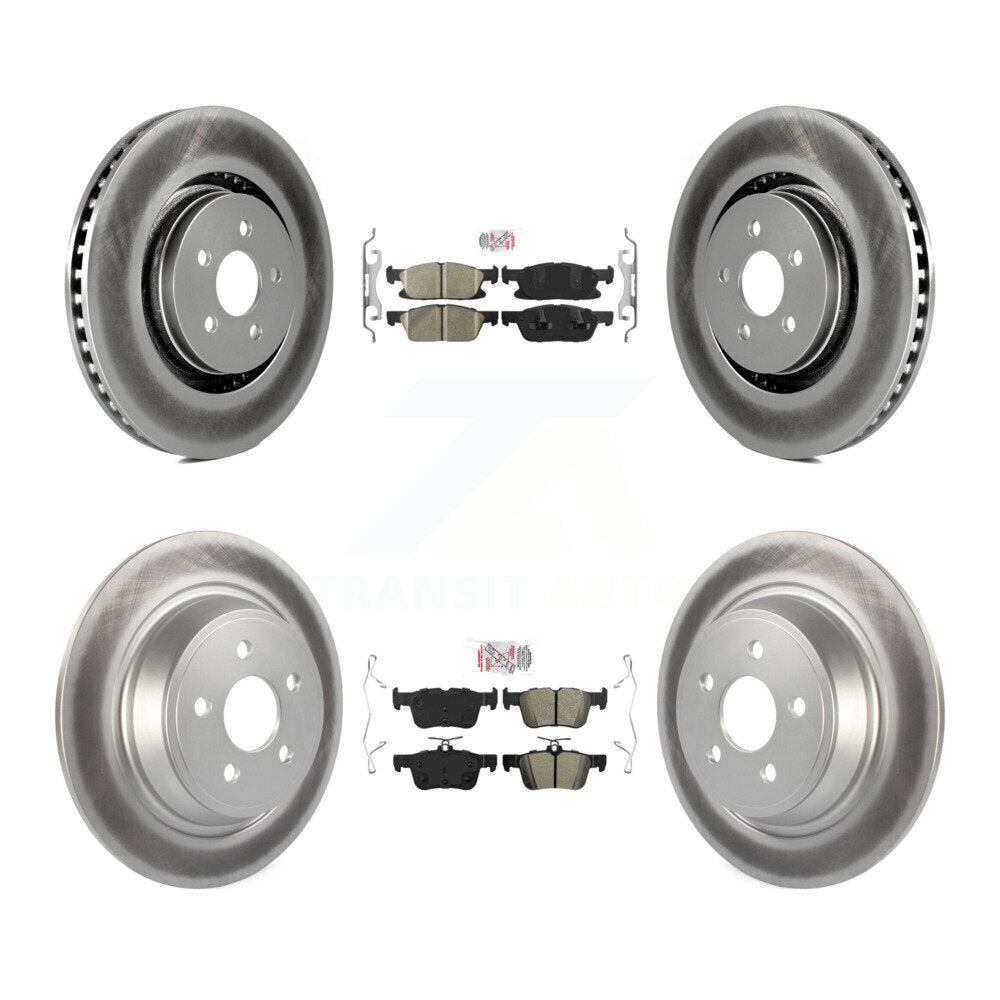 Front Ceramic Rear Semi-Metallic Pad Coat Brake Rotors Kit For Ford Edge Lincoln Nautilus KGA-102539