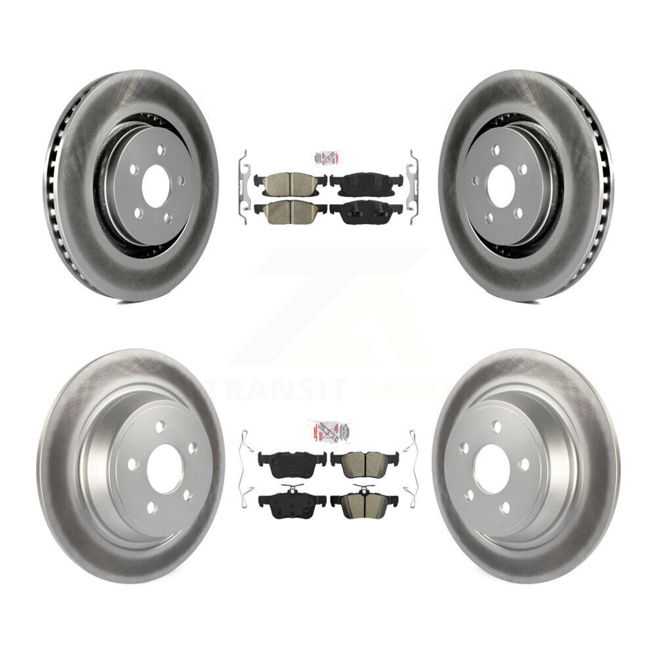 Front Ceramic Rear Semi-Metallic Pad Coat Brake Rotors Kit For Ford Edge Lincoln Nautilus KGA-102539