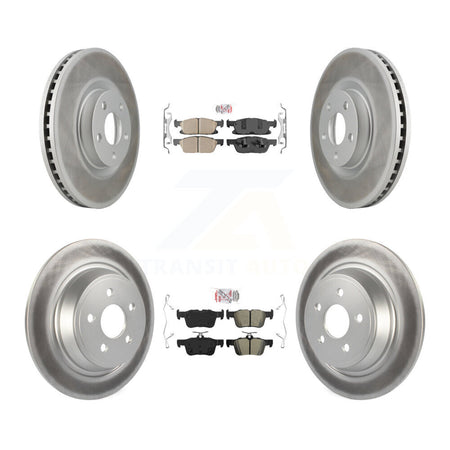 Front Ceramic Rear Semi-Metallic Pad Coated Disc Brake Rotors Kit For Lincoln Continental KGA-102540