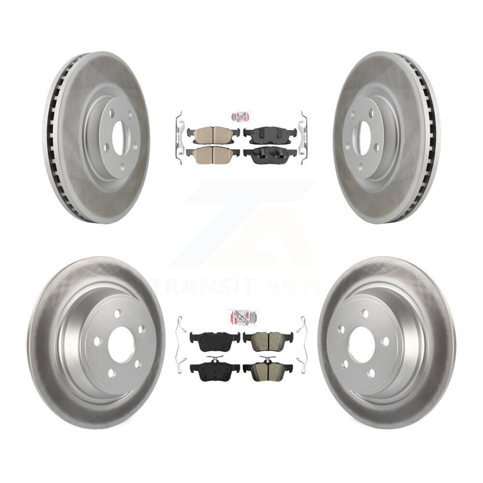 Front Ceramic Rear Semi-Metallic Pad Coated Disc Brake Rotors Kit For Lincoln Continental KGA-102540
