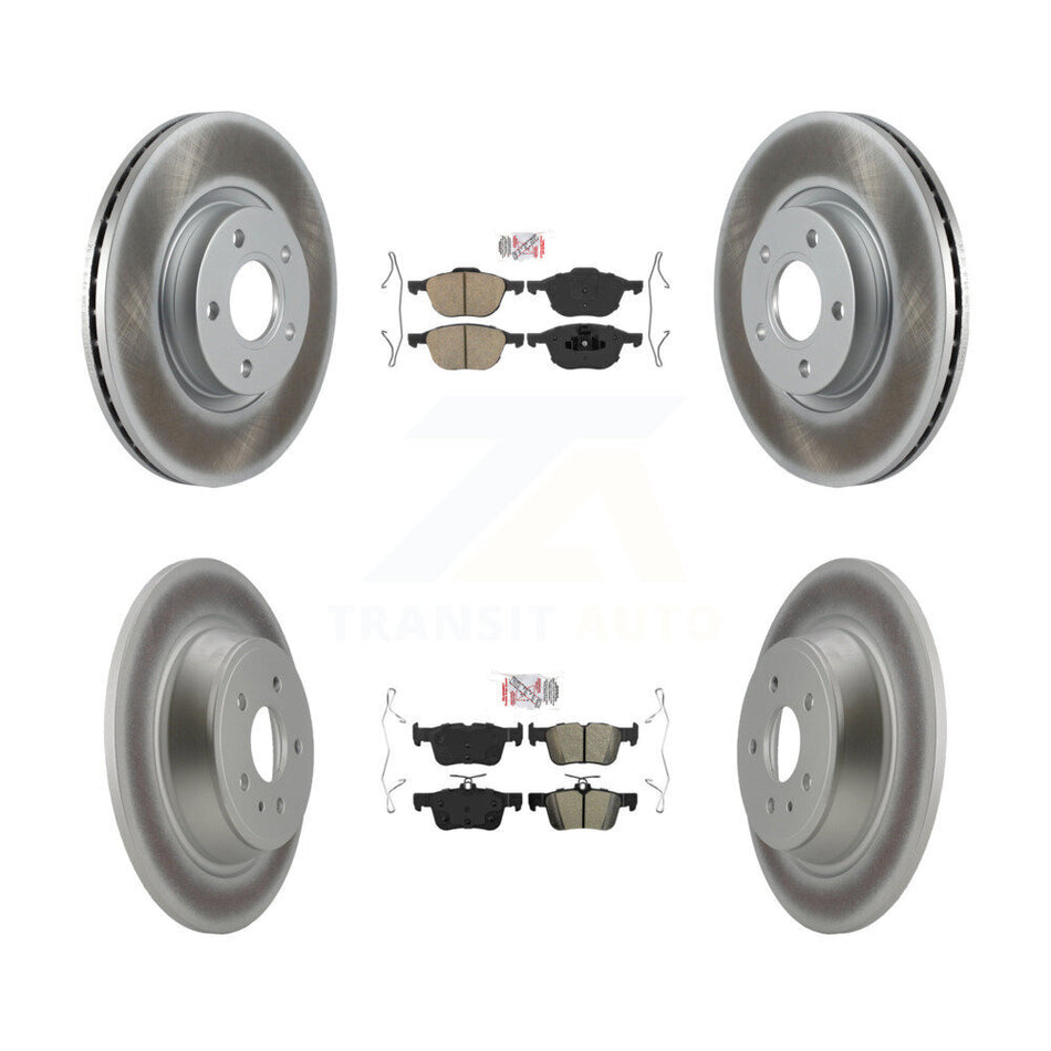 Front Ceramic Rear Semi-Metallic Pads And Coated Disc Brake Rotors Kit For Ford Escape KGA-102555