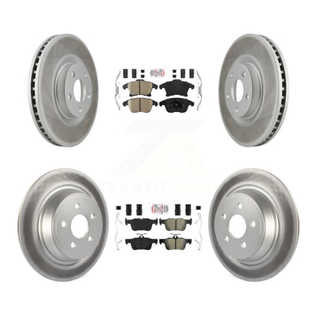Front Ceramic Rear Semi-Metallic Pad & Coated Brake Rotor Kit For Ford SSV Plug-In Hybrid KGA-102572
