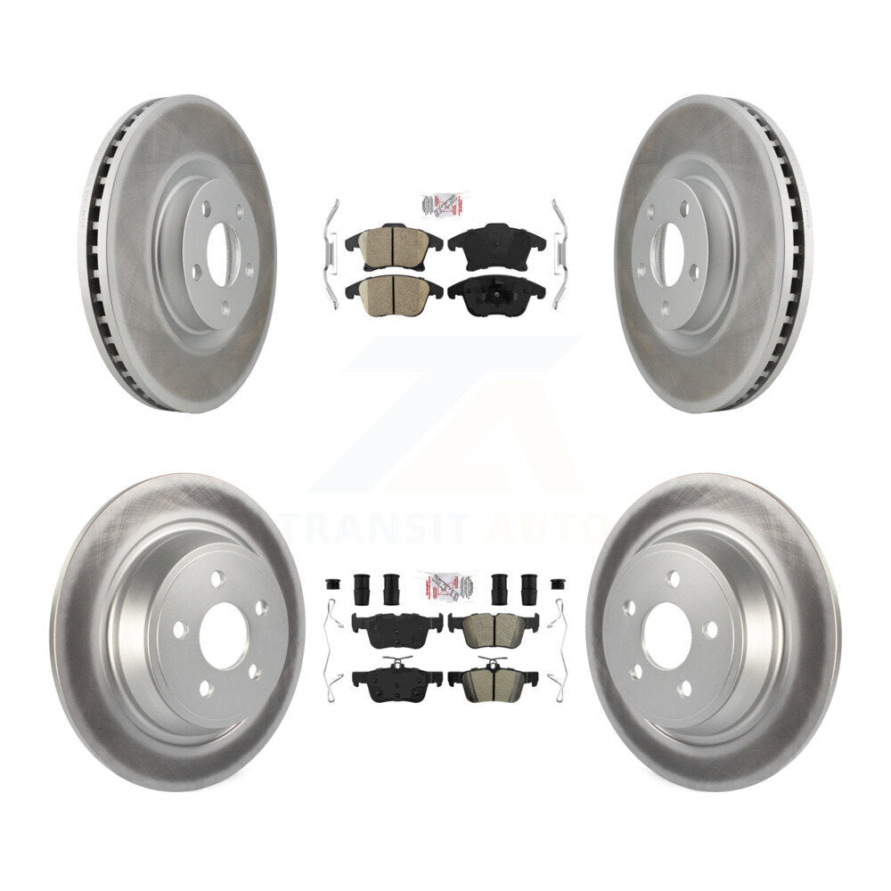Front Ceramic Rear Semi-Metallic Pad & Coated Brake Rotor Kit For Ford SSV Plug-In Hybrid KGA-102573