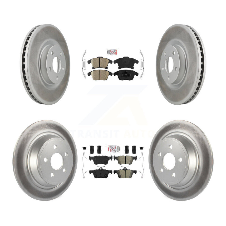 Front Ceramic Rear Semi-Metallic Pad & Coated Brake Rotor Kit For Ford SSV Plug-In Hybrid KGA-102573